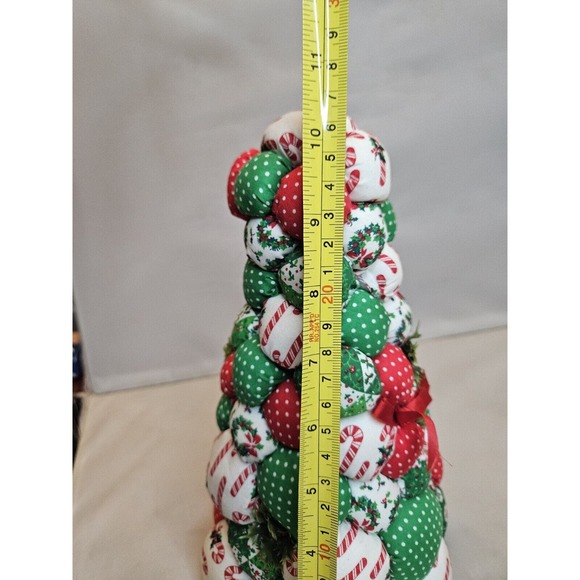Two Fabric Stuffed Christmas Trees Handmade Table Decoration Holiday Decor - Picture 9 of 16